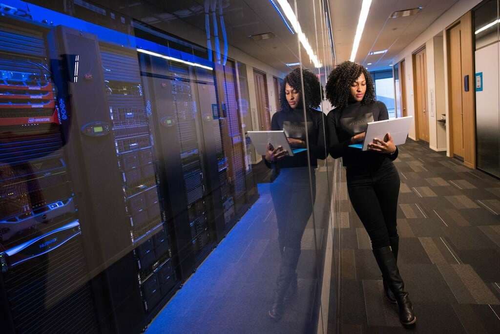 An IT professional working in a client data center